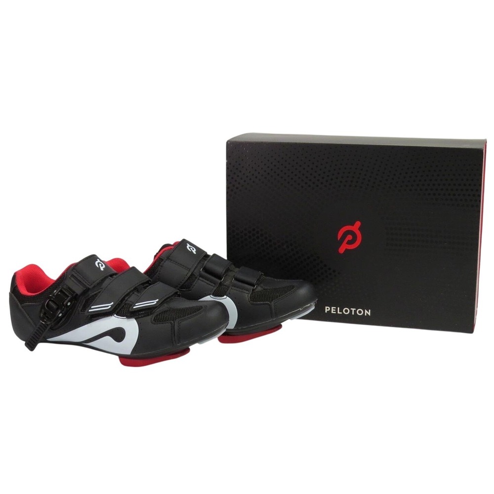 Peloton Cycling Shoes Black Red White PL-SH-B-41 Size 41 with Cleats